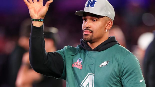 Philadelphia Eagles quarterback Jalen Hurts during the NFL Pro Bowl Skills Competition.